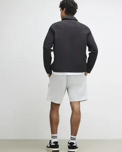 Grey Regular Fit Cargo Shorts