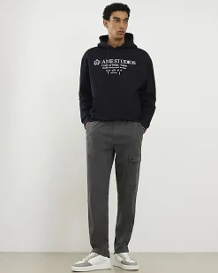 Grey Regular Fit Stretch Cargo Trousers