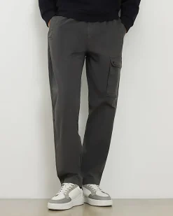 Grey Regular Fit Stretch Cargo Trousers