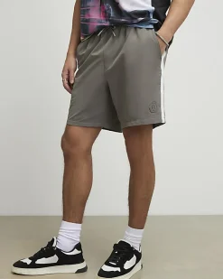 Grey Regular Fit Taped Shorts