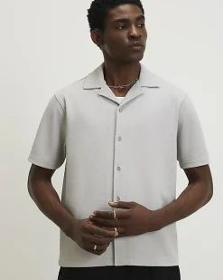 Grey Regular Fit Textured Shirt