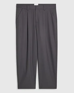 Grey RI Studio Wide Leg Pleat Trousers
