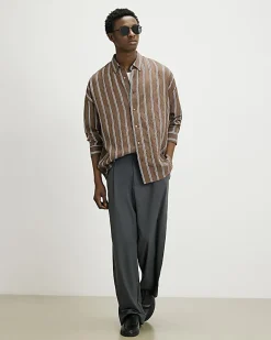 Grey RI Studio Wide Leg Pleat Trousers
