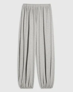 Grey Ruched Bubble Hem Trousers
