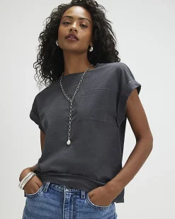 Grey Short Sleeve Burnout Effect T-Shirt