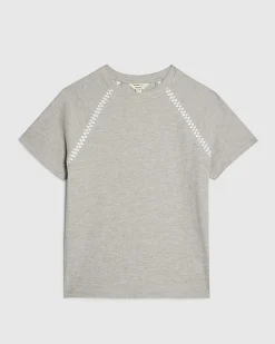 Grey Short Sleeve Cosy Whipstitch T-shirt