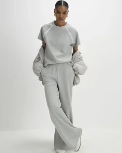 Grey Short Sleeve Cosy Whipstitch T-shirt