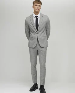 Grey Skinny Fit Puppytooth Suit Trousers