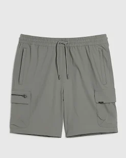 Grey Skinny Fit Stretch Cargo Shorts