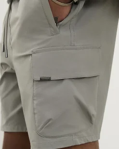 Grey Skinny Fit Stretch Cargo Shorts