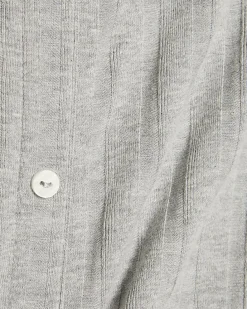 Grey Sleeveless Ribbed Button Midi Dress