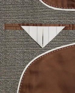 Grey Slim Fit Check Suit Jacket