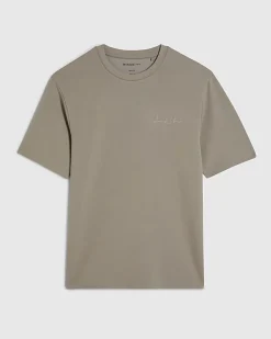 Grey Slim Fit Interlock Crew Neck T-shirt