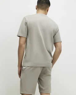 Grey Slim Fit Interlock Crew Neck T-shirt