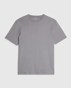 Grey Slim Fit Interlock Crew Neck T-Shirt
