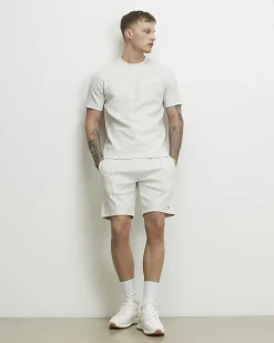 Grey Slim Fit Jacquard Textured T-Shirt