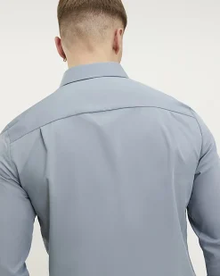 Grey Slim Fit Long Sleeve Shirt