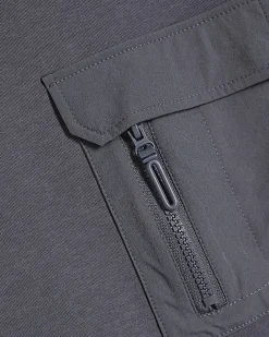 Grey Slim Fit Nylon Pocket Sweatshirt