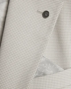 Grey Slim Fit Puppytooth Suit Jacket