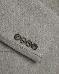 Grey Slim Fit Stretch Textured Suit Jacket