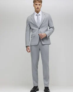 Grey Slim Fit Suit Trousers