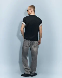 Grey Straight Leg Jeans