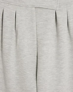 Grey Tailored Jersey Wide Leg Trousers