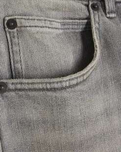Grey Tapered Fit Stretch Jeans