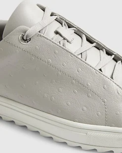 Grey Textured Lace Up Cupsole Trainers