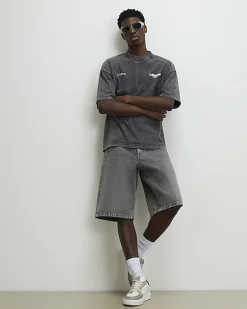 Grey Washed Denim Jorts