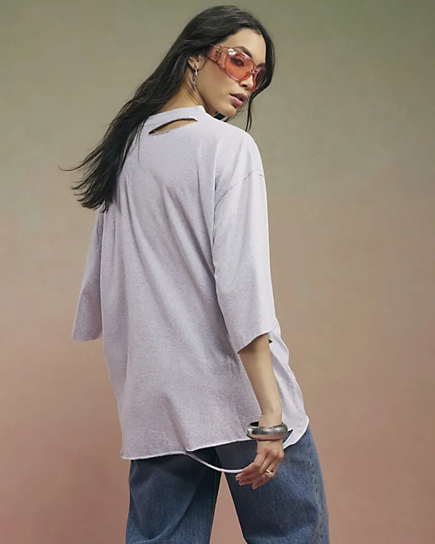 Grey Year Zero Tiger Boyfriend Fit T-Shirt