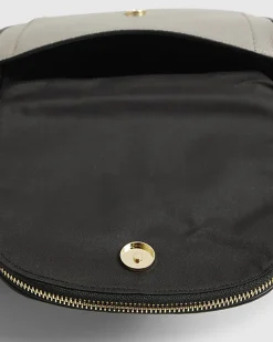 Grey Zip Detail Crossbody Bag