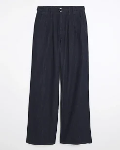 Indigo Wide Leg Tie Front Jeans