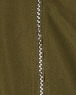 Khaki Belted Bubble Hem Jacket