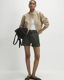 Khaki Belted Shorts