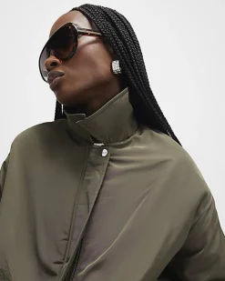 Khaki Bubble Hem Jacket