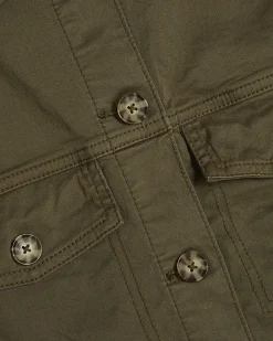 Khaki Long Sleeve Stretch Fitted Jacket