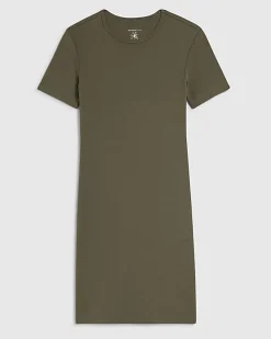 Khaki Mini T-Shirt Dress