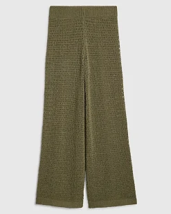 Khaki Open Stitch Knitted Trousers
