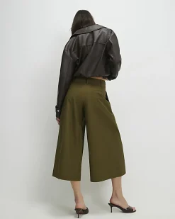 Khaki Poplin Culottes