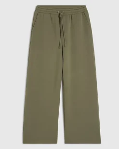 Khaki Premium Twill Wide Leg Joggers