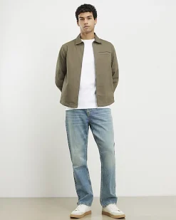 Khaki Regular Fit Classic Overshirt