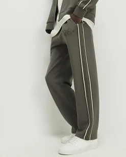 Khaki Regular Fit Monogram Taped Joggers