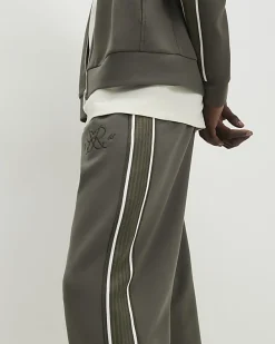 Khaki Regular Fit Monogram Taped Joggers