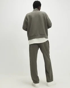 Khaki Regular Fit Monogram Taped Joggers