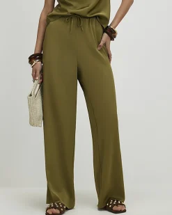 Khaki Satin Trousers