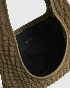 Khaki Scrunch Slouch Shoulder Bag