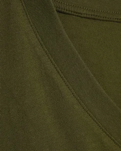 Khaki Short Sleeve V Neck Top
