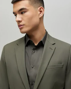Khaki Skinny Fit Comfort Stretch Suit Jacket