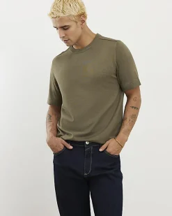 Khaki Slim Fit Essential Knit T-shirt